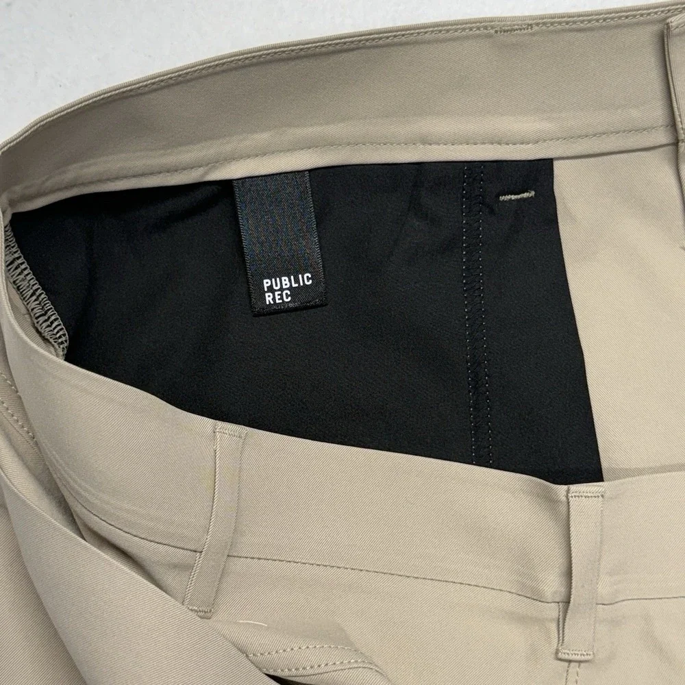 Public Rec Men's Performance Pants 40x32 Khaki Stretch 5 Pocket Casual Golf